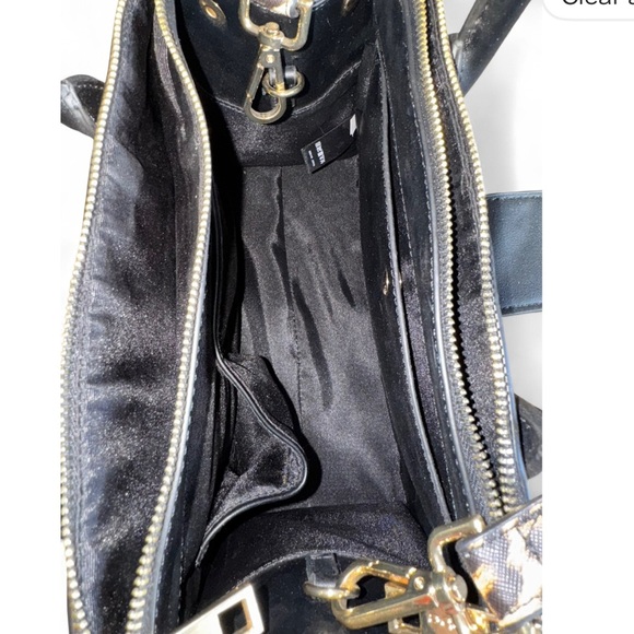 Like NEW BEBE Leopard Print Handbag with Red Floral Accents PURSE - Picture 4 of 4